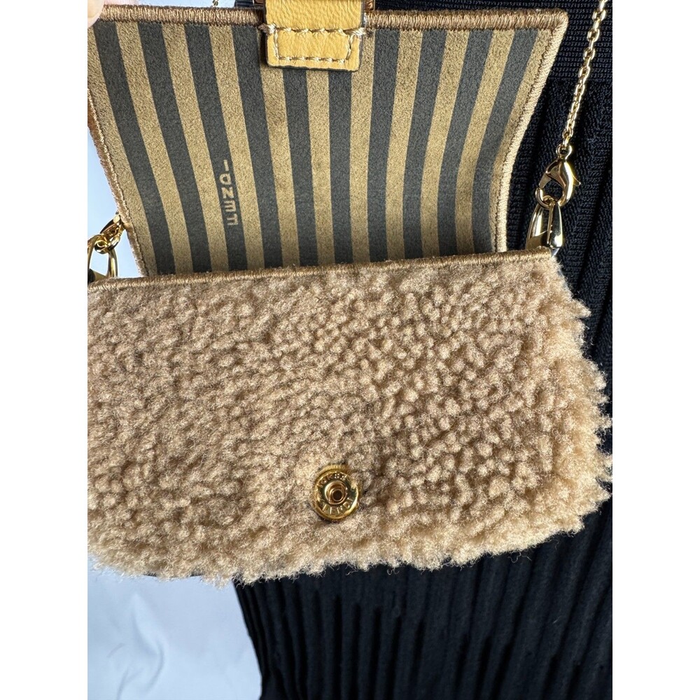 Fendi Baguette Bag Tan and Gold Shearling Mini with original COA, tags, dust bag - Picture 14 of 16